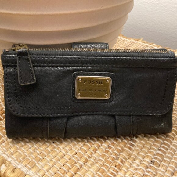 Fossil Black Long Live Vintage 1954 Wallet - Picture 8 of 8